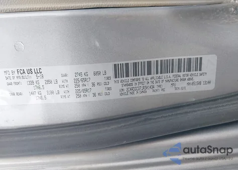 2018 Dodge Grand Caravan Sxt z USA, uszkodzony, nr VIN 2C4RDGCG7JR301434